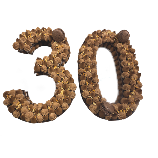 Choux Bun Number Cake - Lac Chocolatier